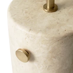 JWDA Floor Lamp By Menu -Lighting Store 1840619 JWDA Floor Lamp Travertine Brushed Brass close up