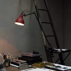 Lampe Gras N°201 Architect Clamp Lamp By La Lampe Gras -Lighting Store AMB 2 N201 BL RED