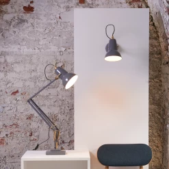 Original 1227 Brass Wall Light By Anglepoise -Lighting Store AnglepoiseOriginal1227BrassDeskLamp WallLightElephantGrey