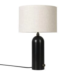 Gravity Table Lamp By Gubi -Lighting Store Gravity TableLamp Small BlackenedSteel Canvas off