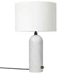 Gravity Table Lamp By Gubi -Lighting Store Gravity TableLamp Small WhiteMarble White off