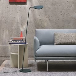 Leaf Floor Lamp By Muuto -Lighting Store leaf floor lamp dark green halves side table outline sofa steelcut trio 713 twine cushion ply rug muuto org