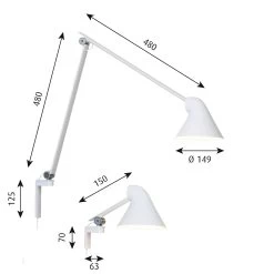 Louis Poulsen NJP Short Wall Lamp By Nendo For Lous Poulsen -Lighting Store louispoulsen njp wall short dim